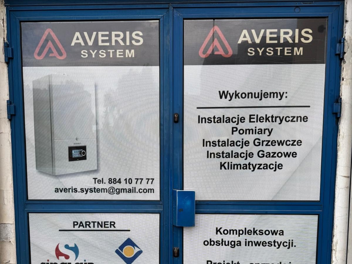 Witryna Averis System z zakresem usług
